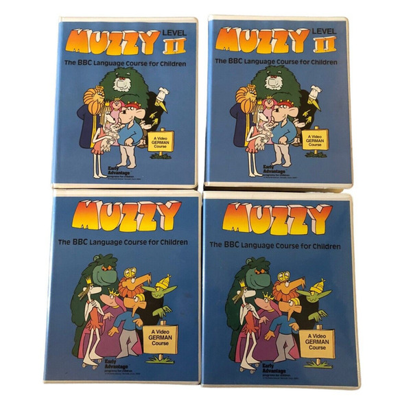 Muzzy Level 1 Level II Lot German Video VHS Language Learning Course Tape & Book - Picture 1 of 7